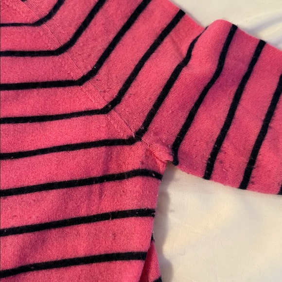 J. Crew 100% Cashmere Striped Sweater SZ L - Picture 3 of 5